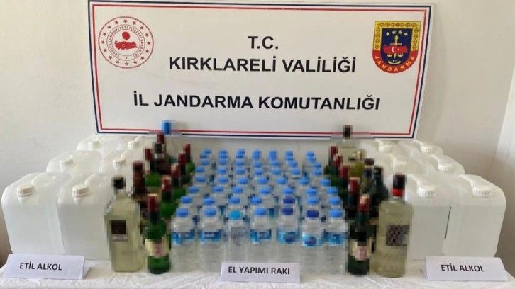 Kırklareli’nde 140 litre kaçak içki ele geçirildi!