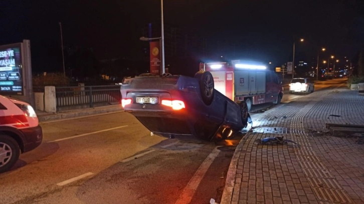 Kontrolden çıkan araç takla attı, 1 kişi yaralandı