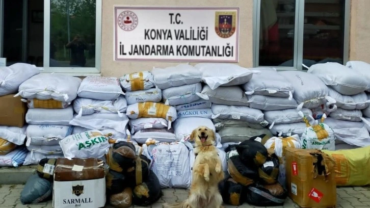 Konya'da bir tırda yaklaşık 2 ton kaçak tütün ele geçirildi
