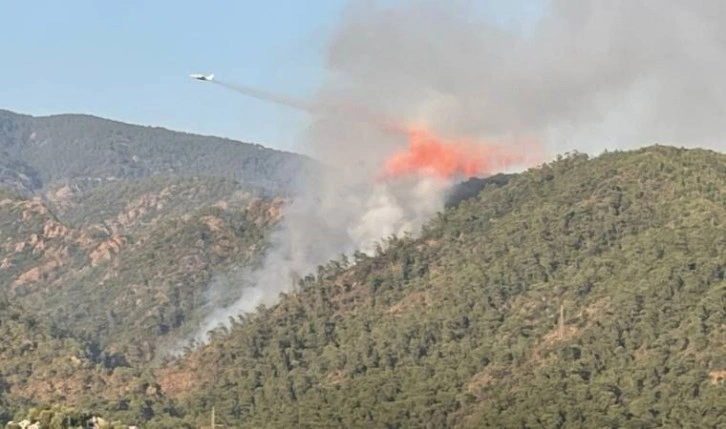 Marmaris'te çıkan orman yangınına müdahale ediliyor