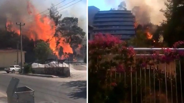 Marmaris'te orman yangını! Alevler otele sıçradı, ortalık cehennem yerine döndü