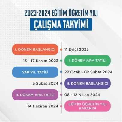 MEB, 2023-2024 eğitim öğretim yılı için takvimi açıkladı