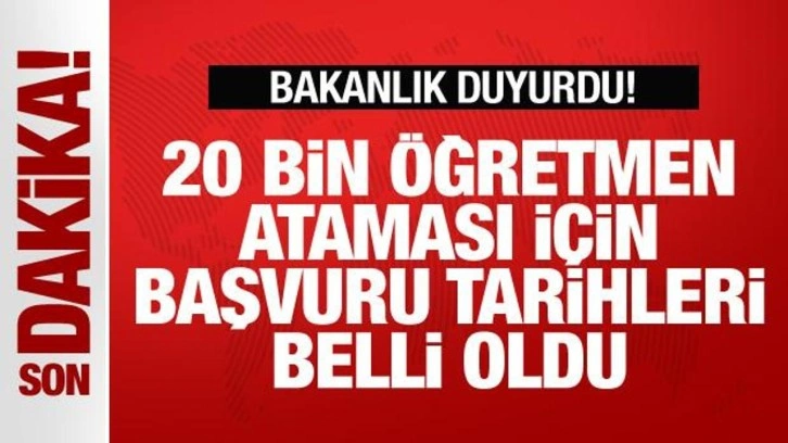 MEB duyurdu! 20 bin sözleşmeli öğretmen ataması için başvuru tarihleri belli oldu