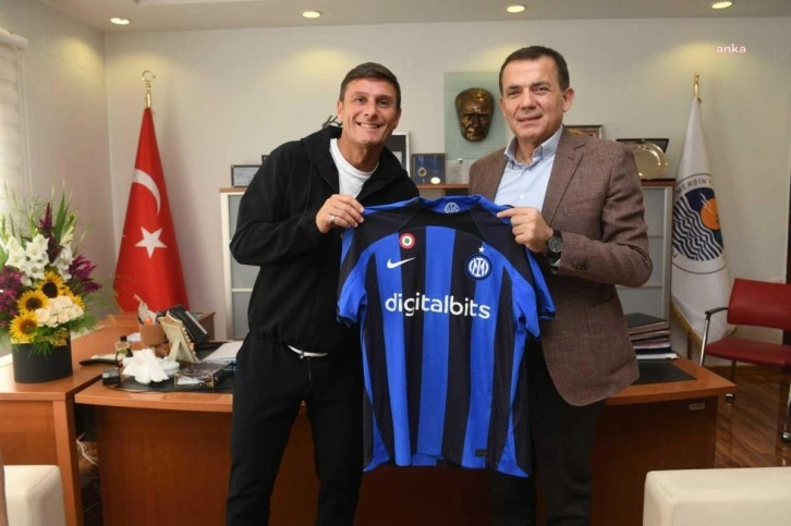 Mersin yerel haberleri: Yenişehir Belediye Başkanı Özyiğit, Javier Zanetti'yi Ağırladı