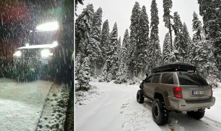 Meteoroloji'nin uyarılarının ardından Karabük’te kar kalınlığı 10 santimetreye yaklaştı