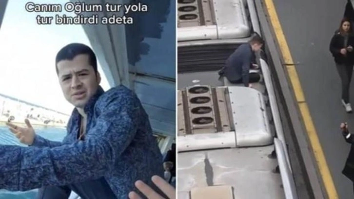 Metrobüsün üzerine çıkan fenomen yakalandı