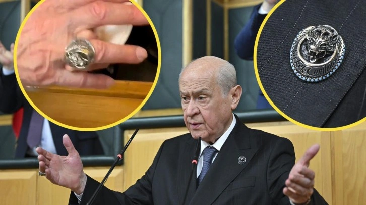 MHP Lideri Bahçeli'nin 100. yıla özel yüzük ve rozeti dikkat çekti