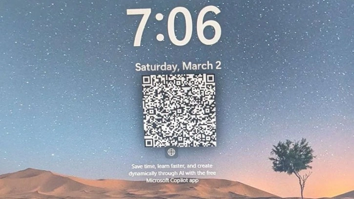 Microsoft, Kilit Ekranına Copilot QR Kodu Yerleştirdi