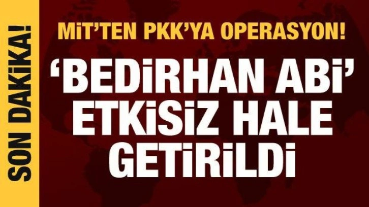 MİT, PKK'nın sözde yöneticisi Bedirhan Abi'yi etkisiz hale getirdi