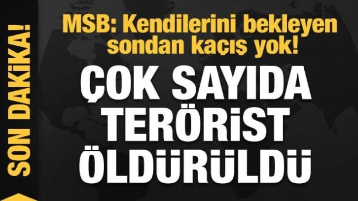 MSB: Kendilerini bekleyen sondan kaçış yok! Çok sayıda terörist öldürüldü