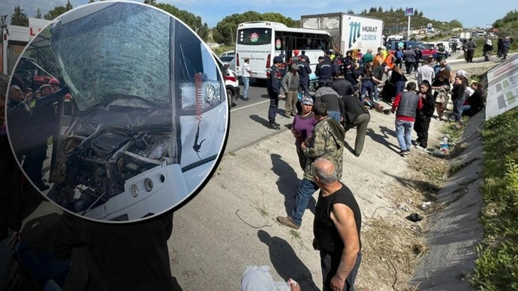 Muğla'da midibüsün kamyona çarptığı kazada 34 kişi yaralandı