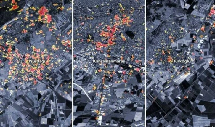 NASA haritası ortaya koydu: İşte depremin hasarını gösteren kareler...