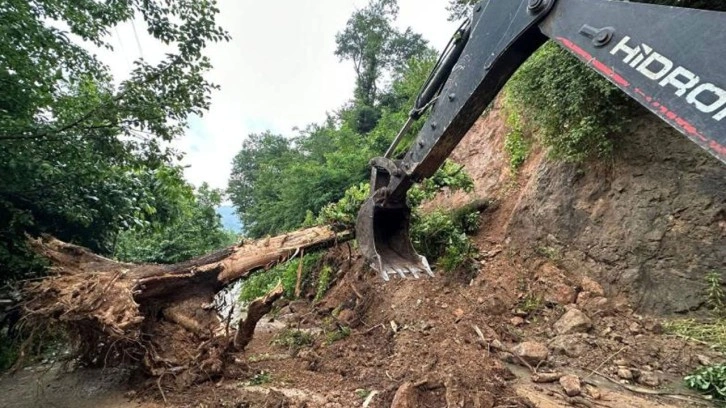 Ordu'da üç ilçenin bağlantı yolunda heyelan: Ulaşıma kapandı