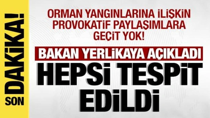 Orman yangınlarıyla ilgili provokatif paylaşım yapanlar hakkında işlem başlatıldı!