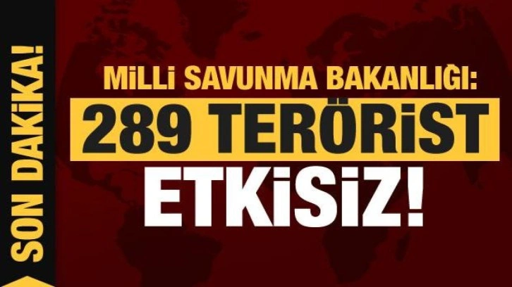 Pençe Kilit Operasyonu'nda 289 terörist etkisiz hale getirildi