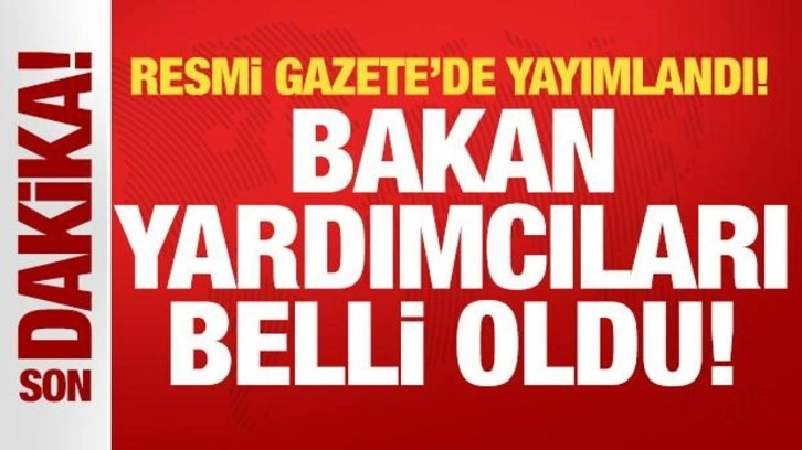 Resmi Gazete'de yayımlandı: Bakan yardımcıları belli oldu