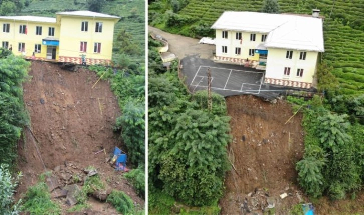 Rize'deki heyelanda bahçesi çökmüştü: 14 ay sonra dersler başladı...