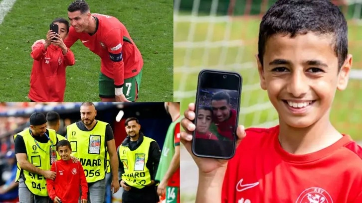 Sahaya atlayıp Ronaldo ile fotoğraf çektirmişti! UEFA, küçük Berat'a acımadı