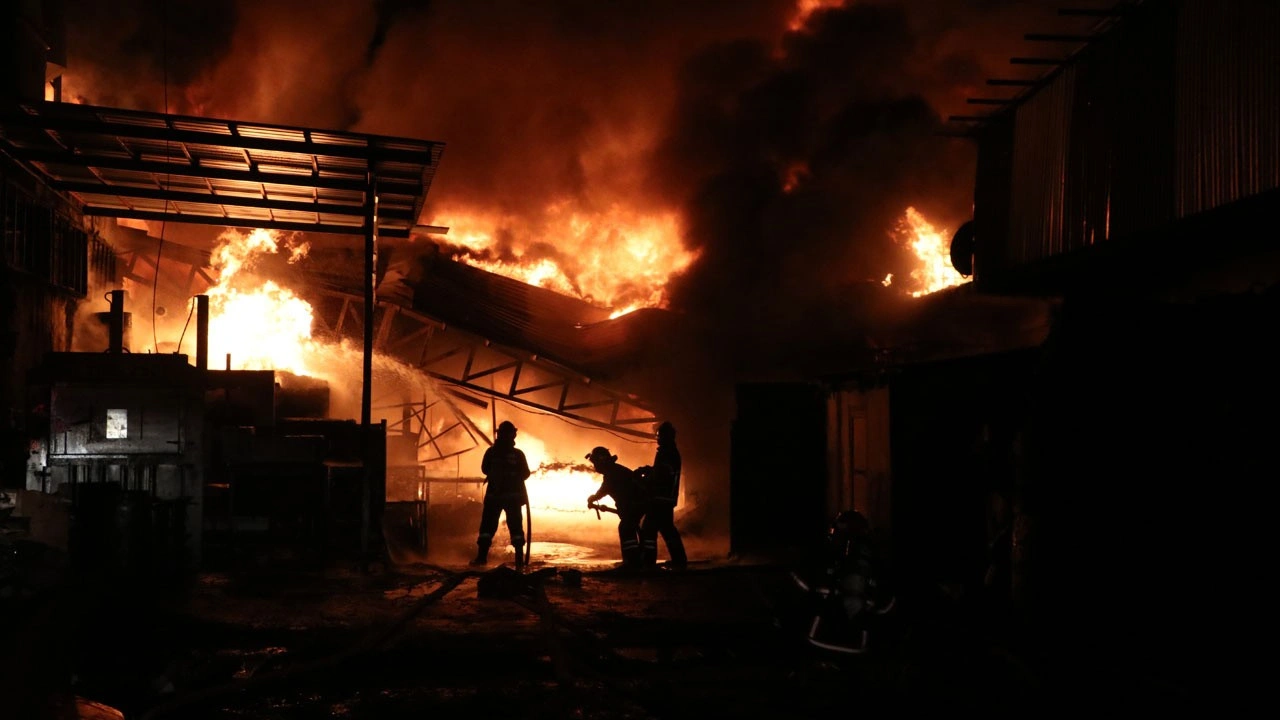 Sakarya'da kauçuk fabrikası alev alev yandı 5 iş yerine sıçradı