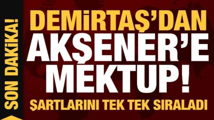 Selahattin Demirtaş'tan Meral Akşener'e mektup! Şartlarını tek tek sıraladı