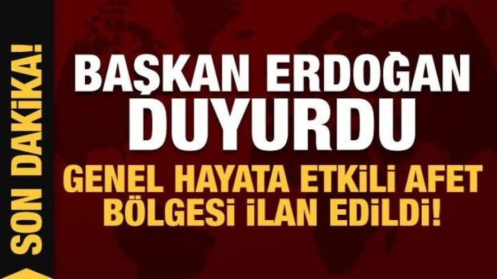 Son Dakika:  Erdoğan duyurdu! Düzce 'Genel Hayata Etkili Afet Bölgesi' ilan edildi