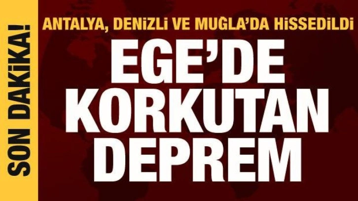 Son Dakika: Muğla'da 4,8 büyüklüğünde deprem