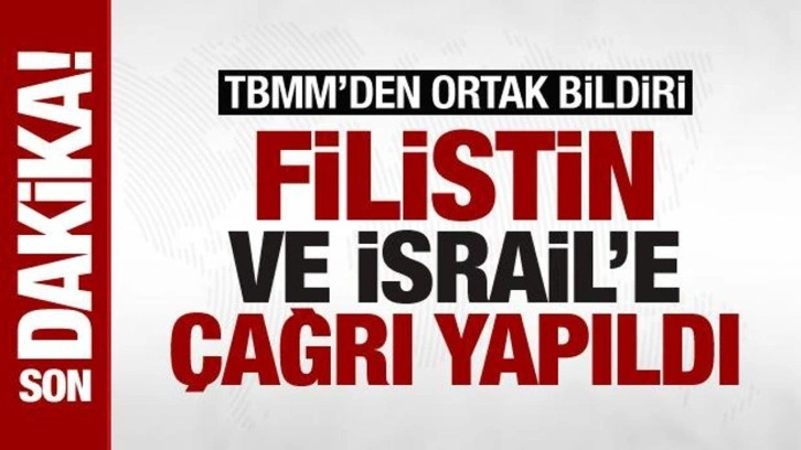 TBMM'den Filistin-İsrail çatışmaları hakkında ortak bildiri