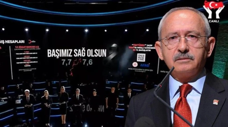 'Tek yürek' programına telefonla bağlanan Kılıçdaroğlu da bağış yaptı