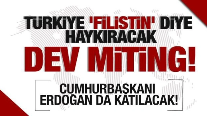 Türkiye 'Filistin' diye haykıracak! Dev miting...Erdoğan'da katılacak'