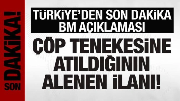 Türkiye'den BM açıklaması: Çöp tenekesine atıldığının alenen ilanıdır!