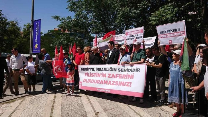 Vatan Partisinden İsrail'in Ankara Büyükelçiliği önünde protesto