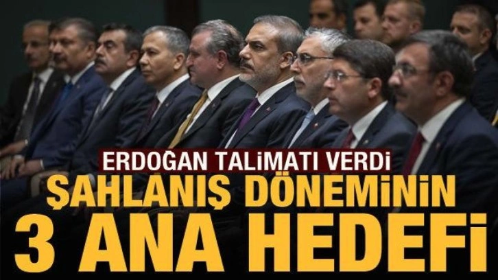 Yeni dönemin 3 ana hedefi belirlendi: Cumhurbaşkanı Erdoğan talimat verdi