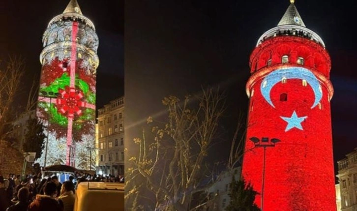 Yeni yıl için Galata Kulesi’nde görsel şov