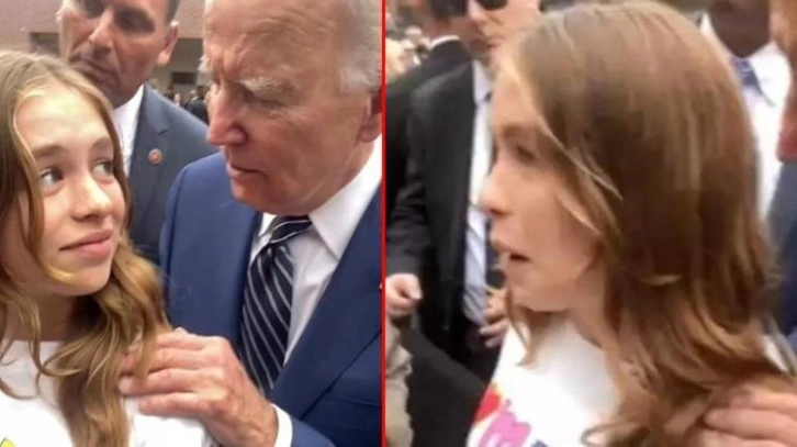 Yüz ifadesine dikkat! Biden'ın verdiği ilişki tavsiyesi küçük kızı şaşkına uğrattı