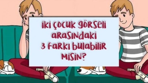 16 saniyede iki çocuk görseli arasındaki 3 farkı sadece zeki bir kişi görebilir!