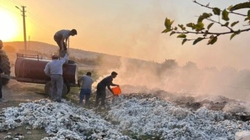 Adıyaman Besni'de 6,5 ton pamuk yandı