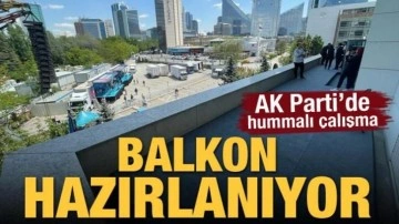 AK Parti Genel Merkezi'nde balkon konuşması hazırlığı