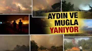 Aydın ve Muğla’da yangın: Alevler yerleşim yerini tehdit ediyor