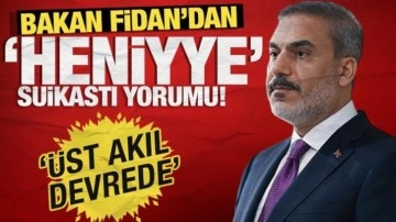 Bakan Fidan'dan 'Heniyye suikastı' yorumu: Üst akıl devrede