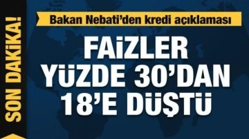 Bakan Nebati: Faizler yüzde 30'dan 18'e düştü