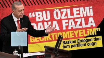 Cumhurbaşkanı Erdoğan'dan TBMM'de tüm partilere yeni anayasa çağrısı