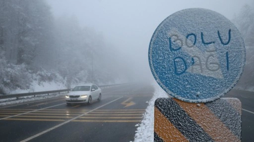 Bolu Dağı'nda kar etkili oluyor