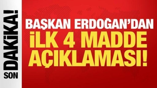 Cumhurbaşkanı Erdoğan'dan 'Yeni Anayasa' açıklaması: "İlk 4 madde ile işimiz yok"