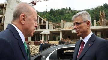 Cumhurbaşkanı Erdoğan, Güneysu Devlet Hastanesi inşaatında incelemelerde bulundu