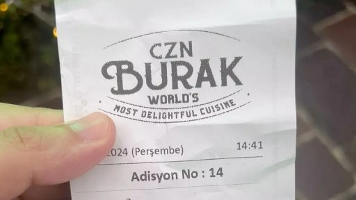 CZN Burak'ın restoranına giden 3 kişi hesabı paylaştı sosyal medya tartıştı