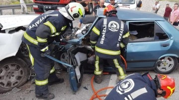 Denizli'de korkunç kaza: 1 ölü 4 yaralı