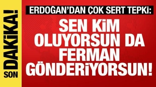 Erdoğan'dan sert tepki: Sen kimsin de ferman gönderiyorsun!