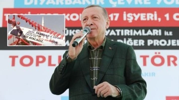 Erdoğan Diyarbakır'da pankartı gördü mest oldu: Güzel de bir pankart asmışlar