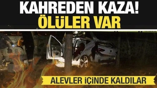 Erzurum'da kahreden kaza! Alevler içerisinde kaldılar...Ölüler var