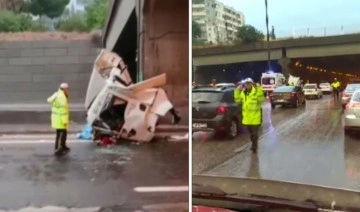 Feci kaza... Köprü ayağına çarpan TIR'ın sürücüsü öldü